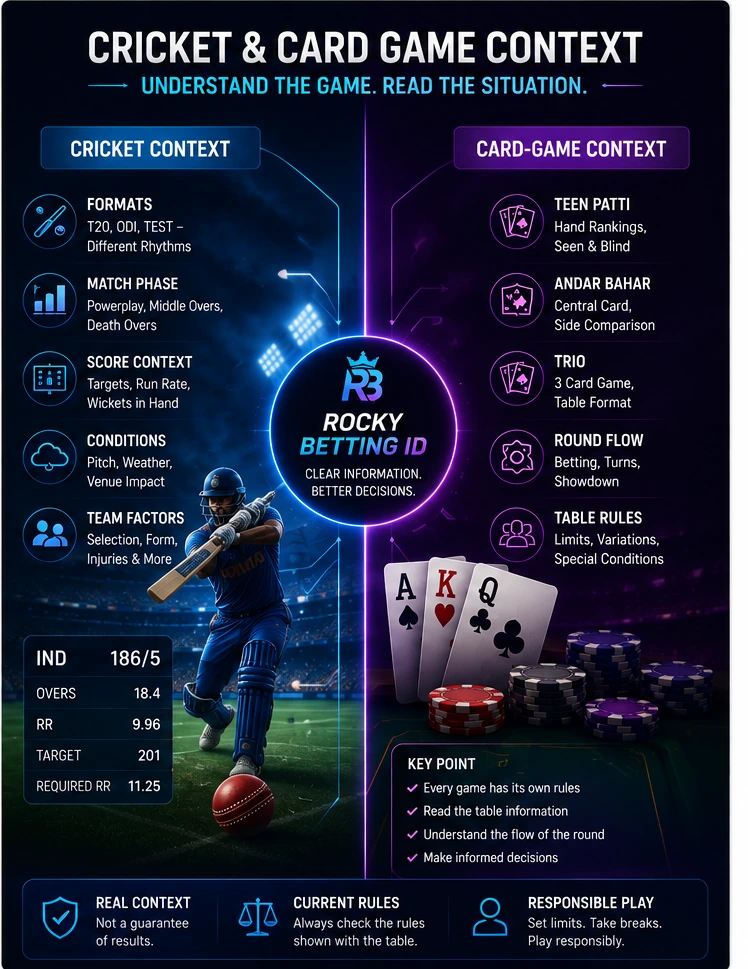 Cricket and card game information context
