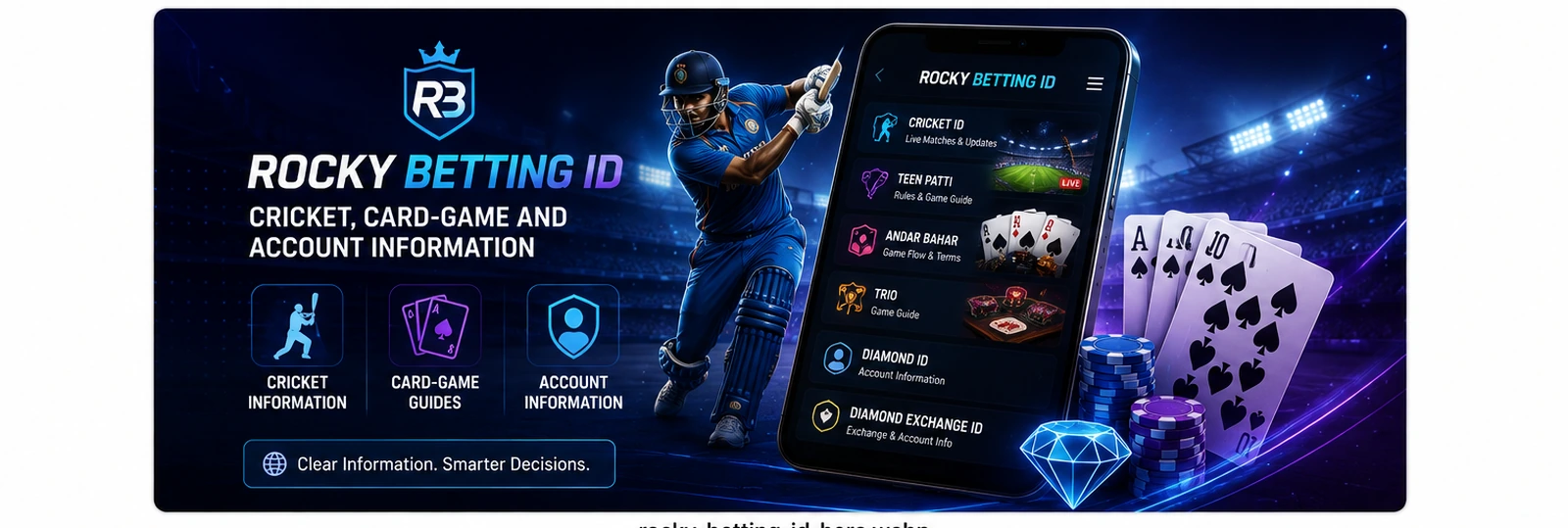 Rocky Betting ID cricket card game and account information