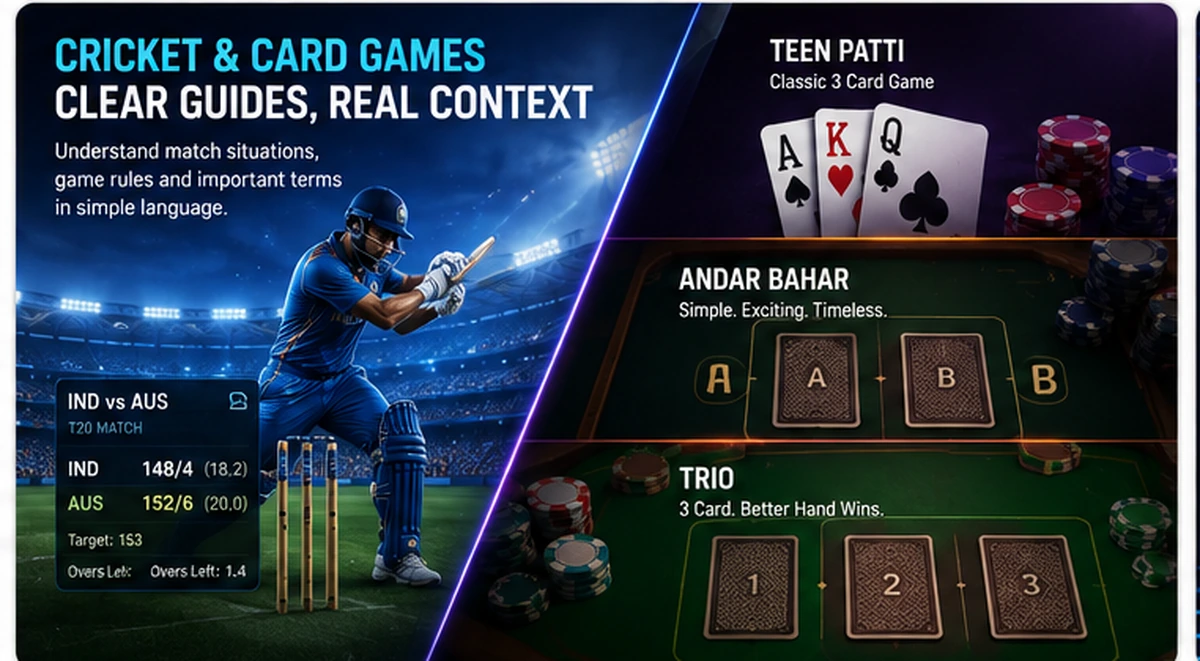 Cricket and card game information